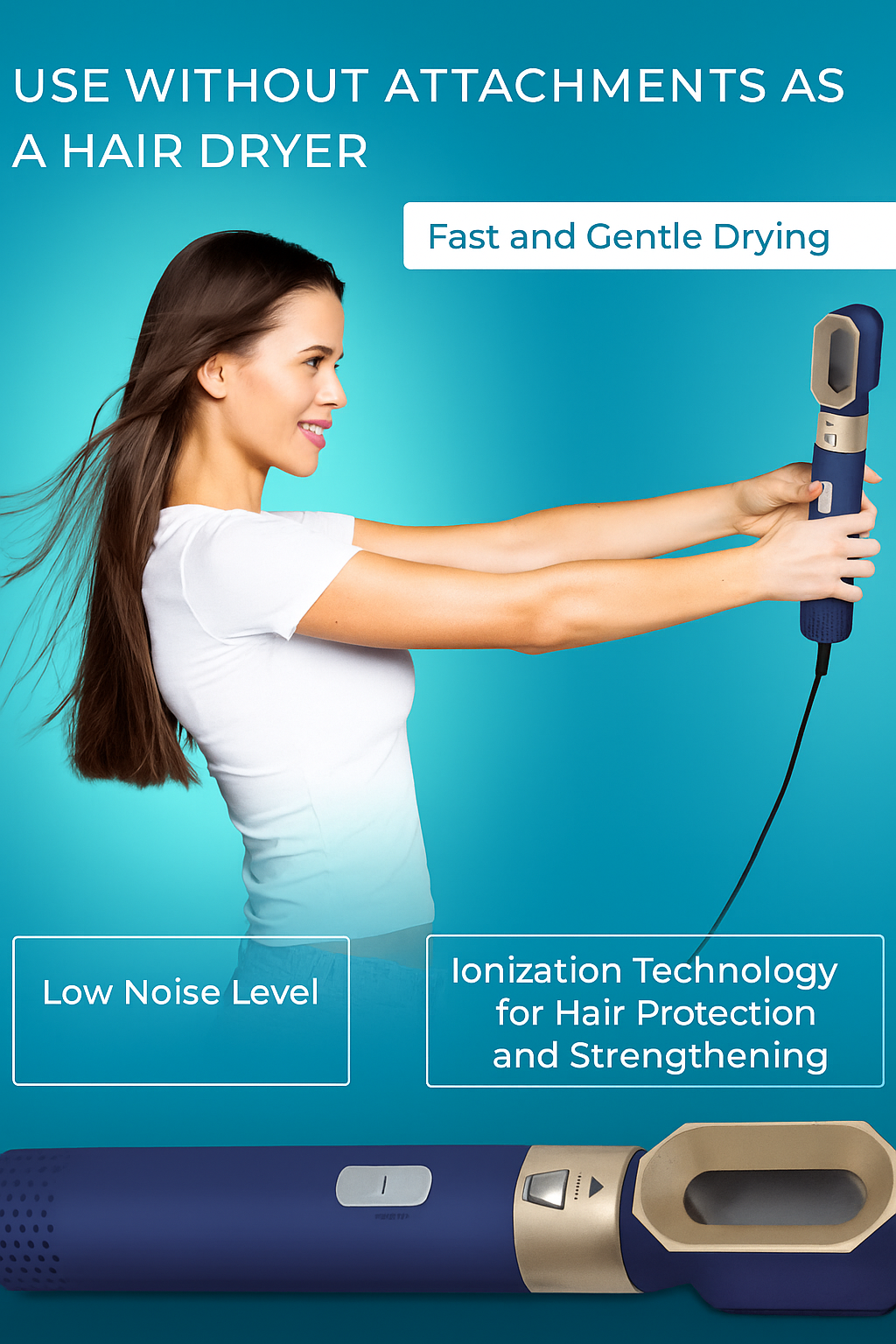 5-in-1 Hair Styler & Blow Dryer with Nozzles