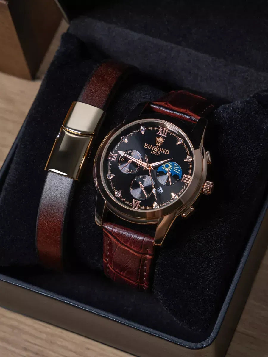 Elegant Quartz Watch & Bracelet Gift Set