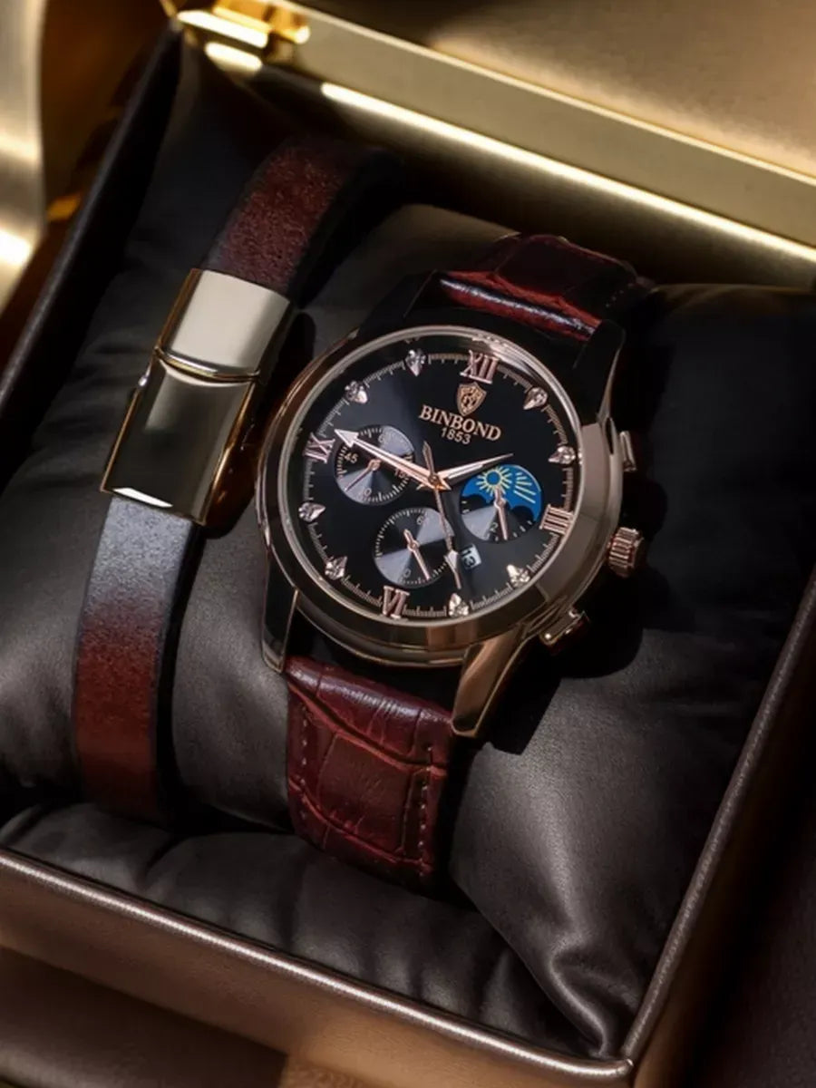 Elegant Quartz Watch & Bracelet Gift Set