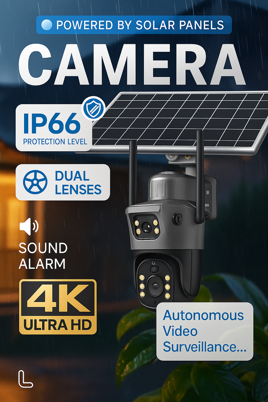 Solar 4G Security Camera with SIM Slot – Wireless, Dual-Lens & Night Vision
