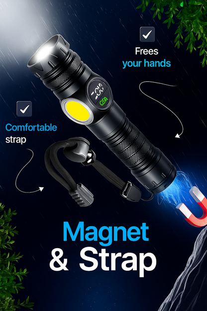 3-in-1 Tactical Flashlight with Hand Crank & USB Charging
