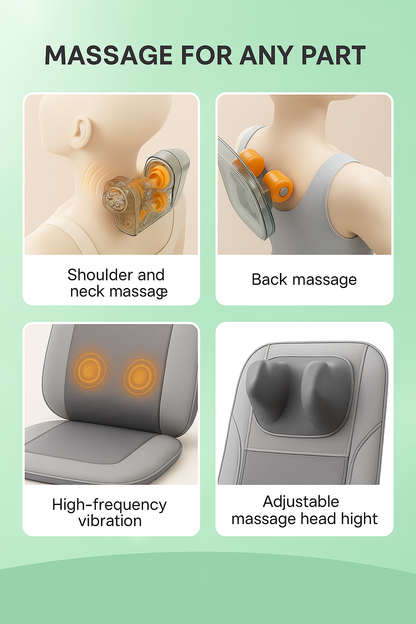Electric Massage Cushion for Back & Neck Pain Relief – Shiatsu & Heat Therapy